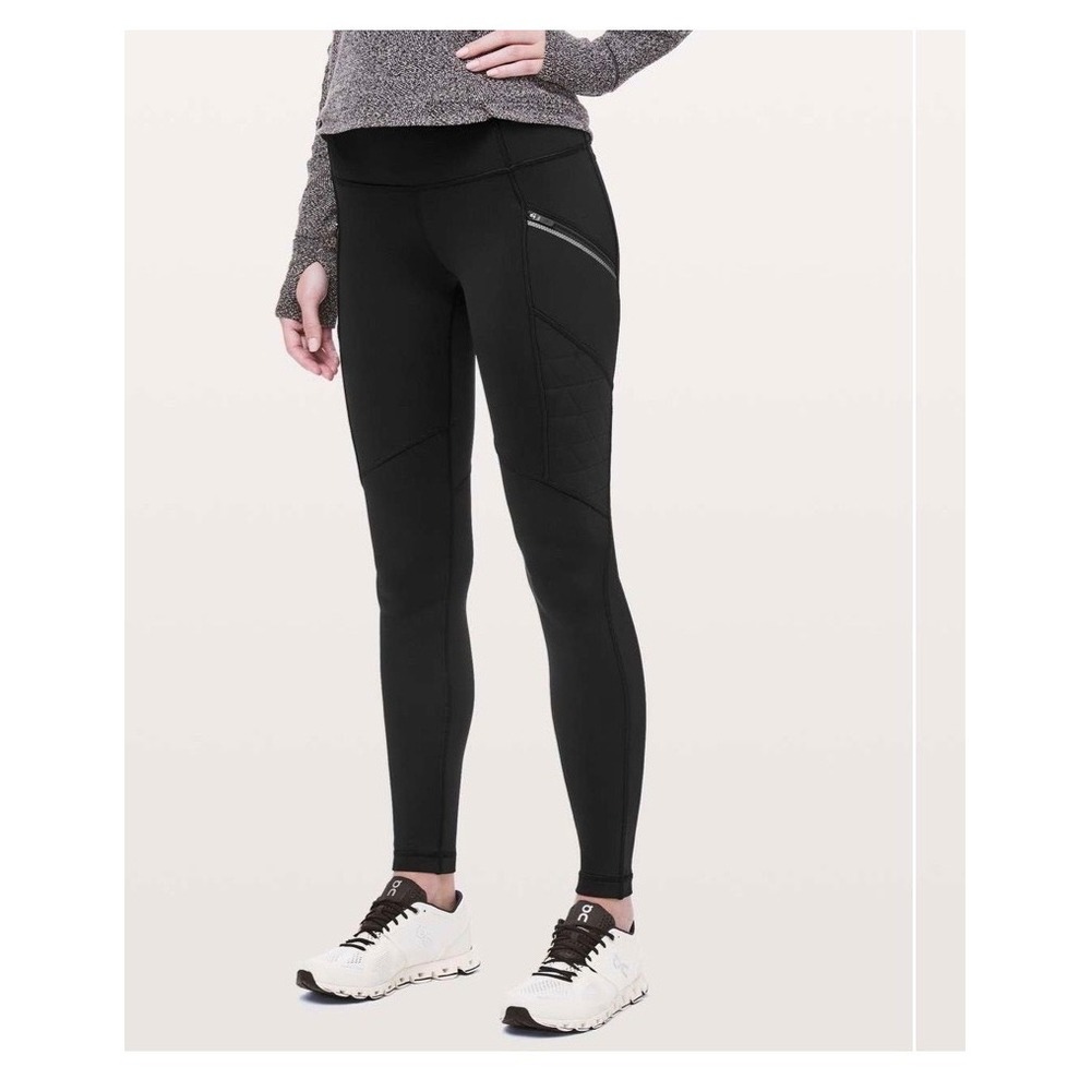 Lululemon Toasty Tech Tight II Black Leggings Women's Size 6